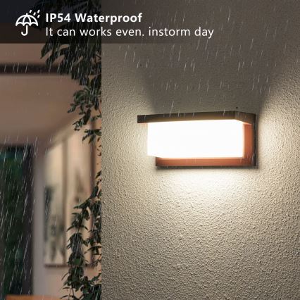 Brilagi - LED RGBW димируемо външно стенно осветително тяло BRICKY 1xE27/15W/230V 2700-6500K IP54 кафяво