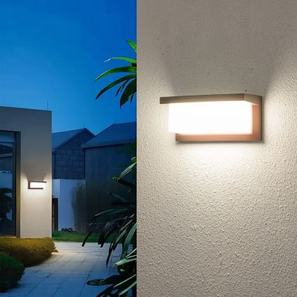 Brilagi - LED RGBW димируемо външно стенно осветително тяло BRICKY 1xE27/9W/230V 2700-6500K IP54 кафяво