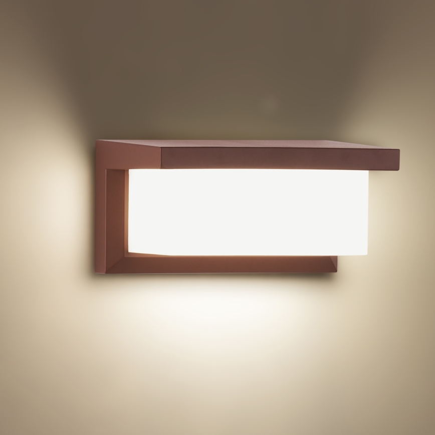 Brilagi - LED RGBW димируемо външно стенно осветително тяло BRICKY 1xE27/9W/230V 2700-6500K IP54 кафяво