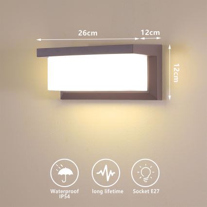 Brilagi - LED RGBW димируемо външно стенно осветително тяло BRICKY 1xE27/9W/230V 2700-6500K IP54 кафяво