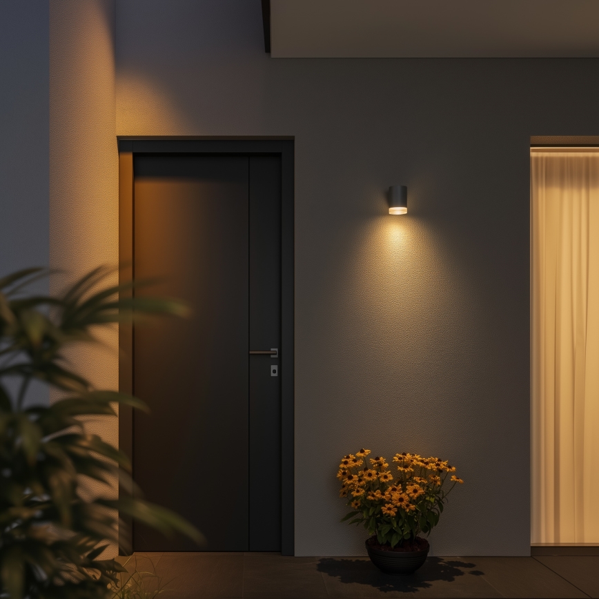 Brilagi - LED RGBW Димируемо външно стенно осветително тяло MATERA 1xGU10/4,8W/230V 3000K IP54 сиво + дистанционно управление