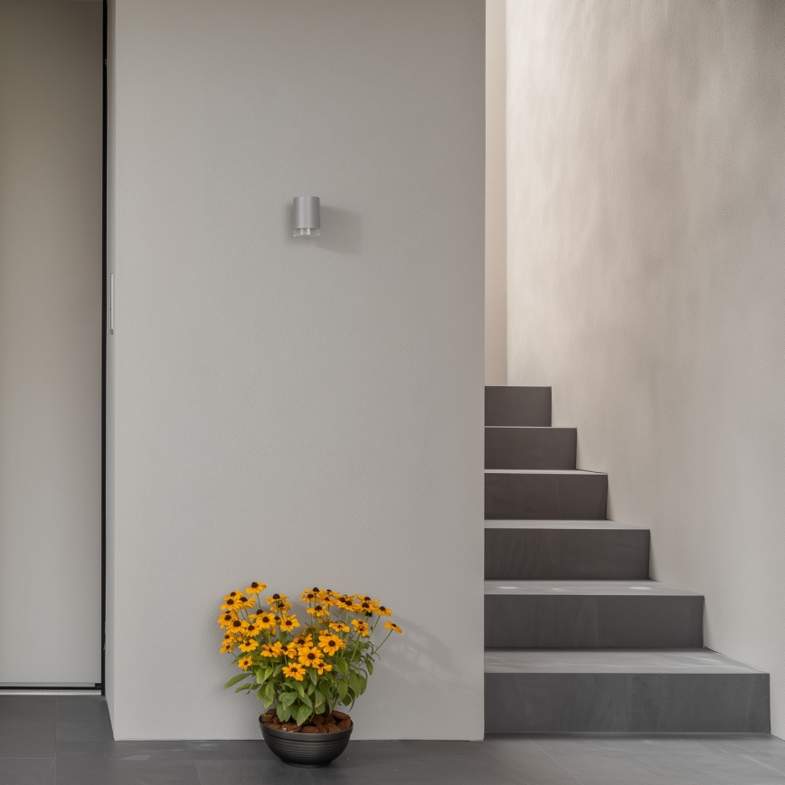 Brilagi - LED RGBW Димируемо външно стенно осветително тяло MATERA 1xGU10/6W/230V 3000K IP54 сиво + дистанционно управление