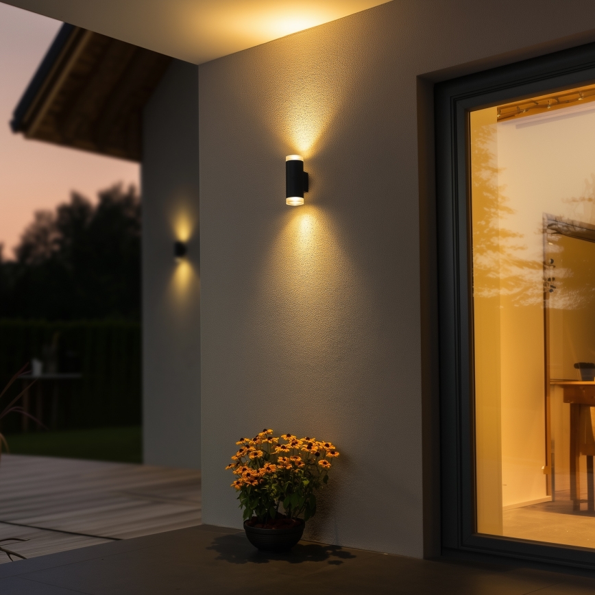 Brilagi - MATERA LED RGBW димируемо външно стенно осветително тяло 2xGU10/4,8W/230V 3000K IP54 антрацит + дистанционно управление