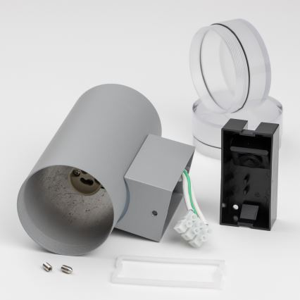 Brilagi - Димируемо LED RGBW външно стенно осветително тяло MATERA 2xGU10/4,8W/230V 3000K IP54 сиво + дистанционно управление
