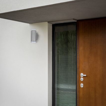 Brilagi - Димируемо LED RGBW външно стенно осветително тяло MATERA 2xGU10/4,8W/230V 3000K IP54 сиво + дистанционно управление