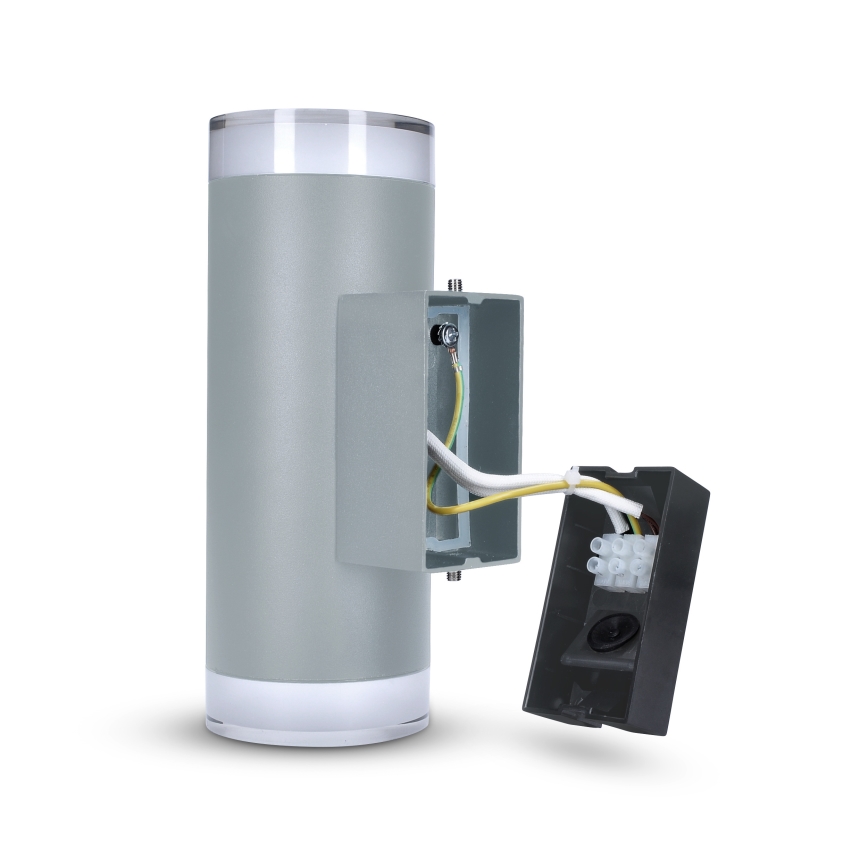 Brilagi - Димируемо LED RGBW външно стенно осветително тяло MATERA 2xGU10/4,8W/230V 3000K IP54 сиво + дистанционно управление