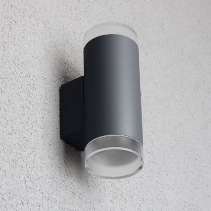 Brilagi - MATERA LED RGBW димируемо външно стенно осветително тяло 2xGU10/6W/230V 3000K IP54 антрацит + дистанционно управление