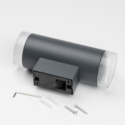 Brilagi - MATERA LED RGBW димируемо външно стенно осветително тяло 2xGU10/6W/230V 3000K IP54 антрацит + дистанционно управление