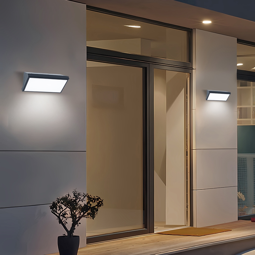 Brilagi - LED RGBW димируемо външно стенно осветително тяло TRIANGLE 1xE27/15W/230V 2700-6500K IP65 антрацит