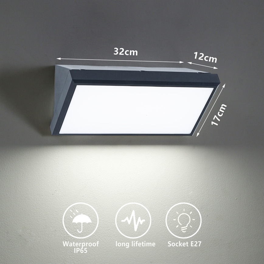 Brilagi - LED RGBW димируемо външно стенно осветително тяло TRIANGLE 1xE27/9W/230V 2700-6500K IP65 антрацит