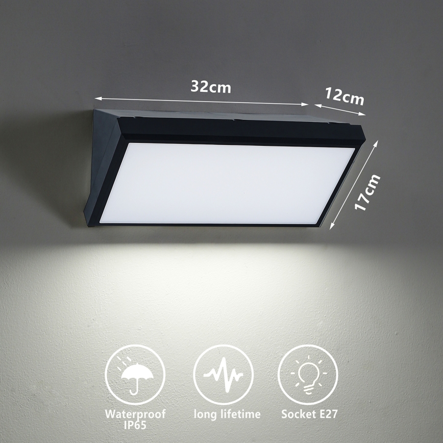 Brilagi - LED RGBW димируемо външно стеново осветително тяло TRIANGLE 1xE27/9W/230V 2700-6500K IP65 черно