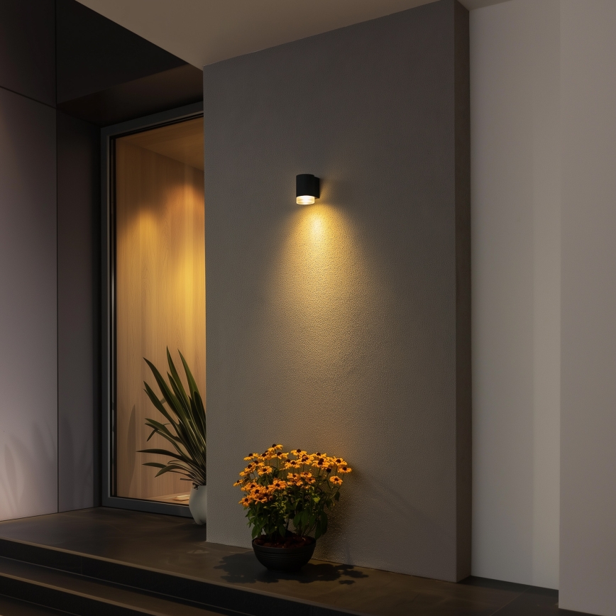 Brilagi - LED RGBW димируемо външно стенно осветително тяло MATERA 1xGU10/4,8W/230V 3000K IP54 черно + дистанционно управление