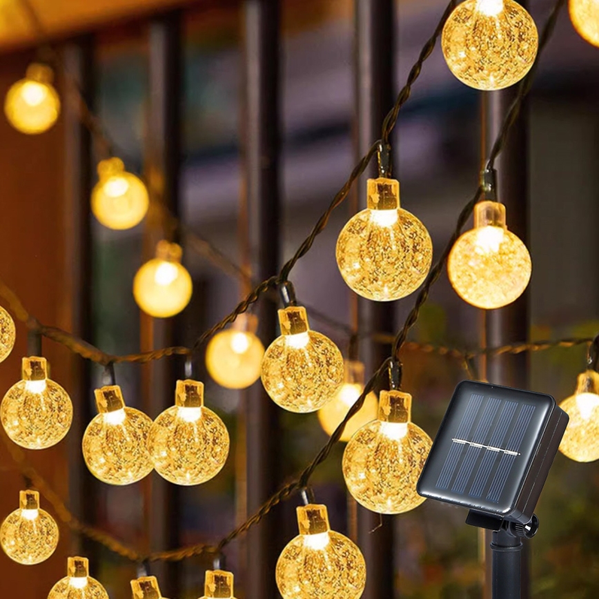 Brilagi - LED Solar декоративни лампички BUBBLE 200xLED/8 функции 20 м IP65 топло бял