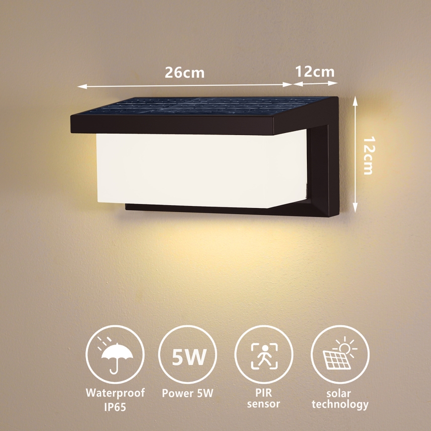 Brilagi - LED Соларен аплик със сензор BRICKY LED/5W/6V IP65