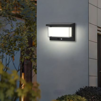 Brilagi - LED Соларен аплик със сензор СЛЪНЦЕ LUME LED/10W/3,7V 4000 mAh IP44