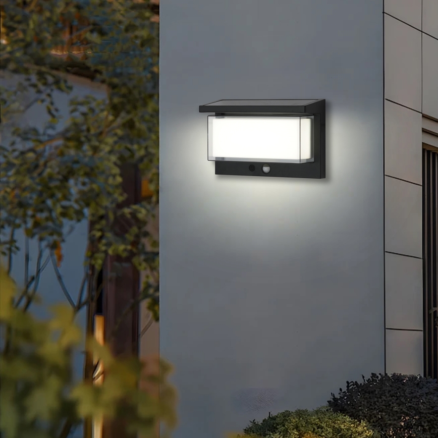 Brilagi - LED Соларен аплик със сензор СЛЪНЦЕ LUME LED/10W/3,7V 4000 mAh IP44
