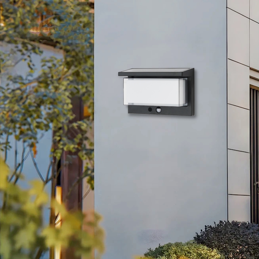 Brilagi - LED Соларен аплик със сензор СЛЪНЦЕ LUME LED/10W/3,7V 4000 mAh IP44