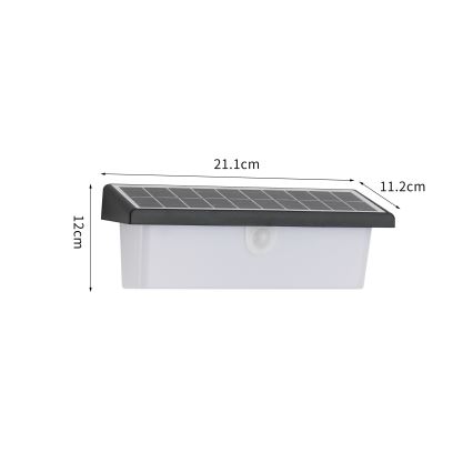 Brilagi - LED Соларен аплик със сензор СЛЪНЦЕ RAY LED/6W/3,7V 2200 mAh IP44