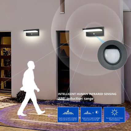 Brilagi - LED Соларен аплик със сензор СЛЪНЦЕ SENSE LED/10W/3,7V 4000 mAh IP44