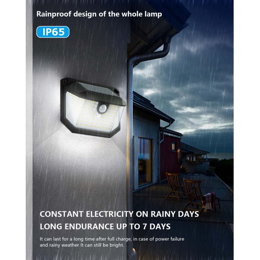 Brilagi - LED Соларен аплик със сензор WALLIE LED/4W/5,5V 1200mAh 6500K IP65