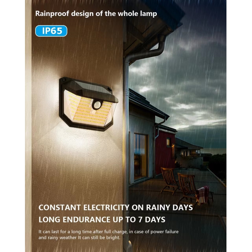 Brilagi - LED Соларен аплик със сензор WALLIE LED/4W/5,5V 1200 mAh 3000K IP65