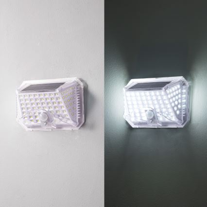 Brilagi - LED Соларен аплик със сензор WALLIE LED/4W/5,5V 1200 mAh 6500K IP64 сребрист
