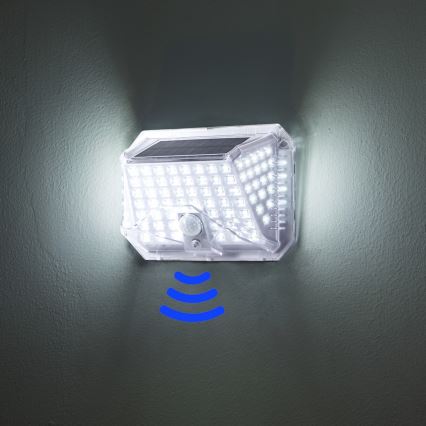 Brilagi - LED Соларен аплик със сензор WALLIE LED/4W/5,5V 1200 mAh 6500K IP64 сребрист