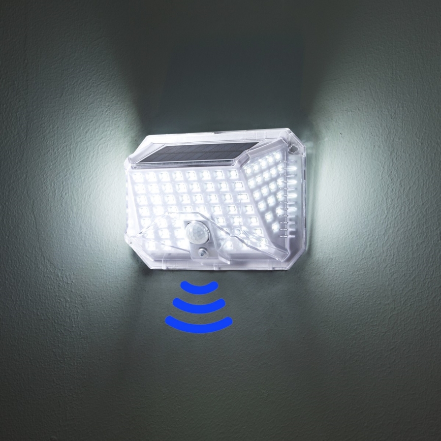 Brilagi - LED Соларен аплик със сензор WALLIE LED/4W/5,5V 1200 mAh 6500K IP64 сребрист