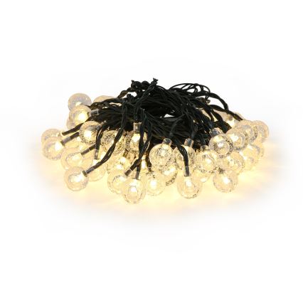 Brilagi - LED соларна декоративна верига BUBBLE 50xLED/8 функции 7м IP65 топла бяла 600 mAh