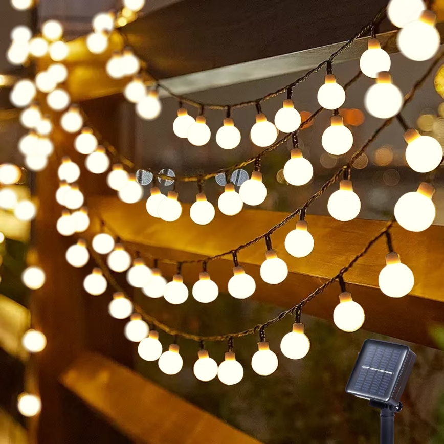 Brilagi - LED Соларен декоративни лампички BUBBLE 200xLED/8 функции 20m IP65 топло бяло