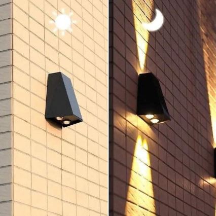 Brilagi - LED соларен стенен осветител PYRAMID LED/2W/3,2V 1300 mAh IP54