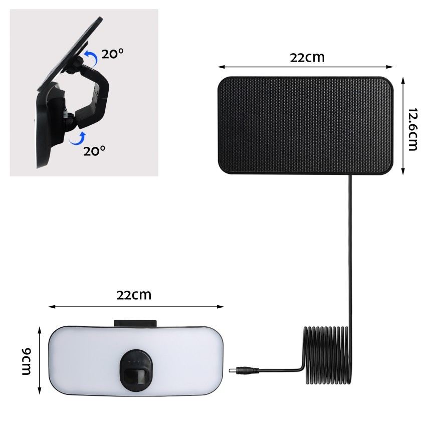 Brilagi - LED соларен стенен фенер с датчик за движение и здрач ROOF LED/13W/5V 4000 mAh IP65
