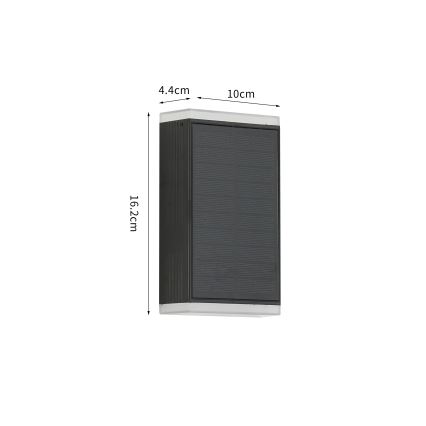 Brilagi - LED соларен стенен осветител SUN GUARD LED/2W/3,7V 2000 mAh IP45