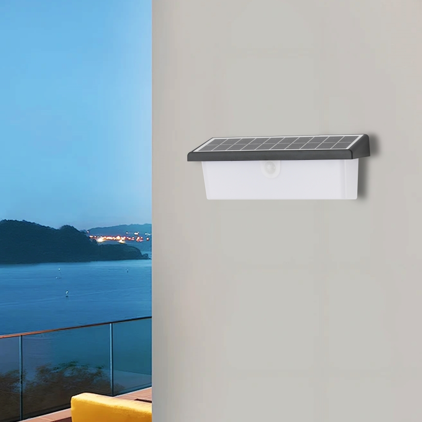 Brilagi - LED соларен стенен осветител с сензор SUN RAY LED/6W/3,7V 2200 mAh IP44