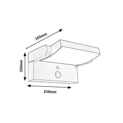 Brilagi - LED соларен стенен фенер с датчик за движение и здрач ANKLE LED/10W/3,7V 3000 mAh 3000K IP65 антрацит
