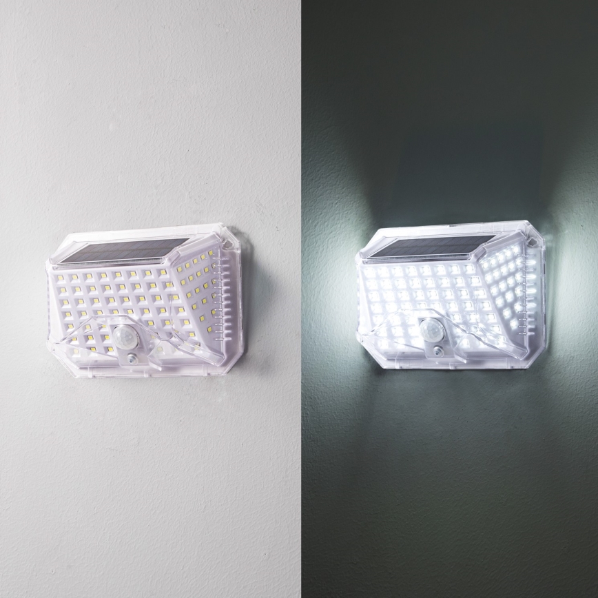 Brilagi - LED соларен стенен фенер с датчик за движение и здрач WALLIE LED/4W/5,5V 1200 mAh 6500K IP64 сребрист