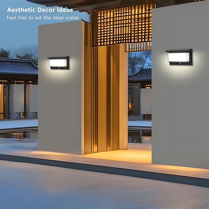 Brilagi - LED соларен стенен осветител със сензор SUN LUME LED/10W/3,7V 4000 mAh IP44