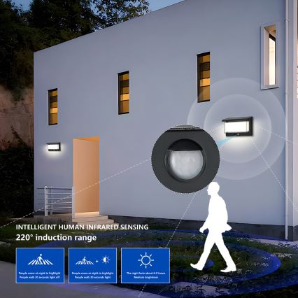 Brilagi - LED соларен стенен осветител със сензор SUN LUME LED/10W/3,7V 4000 mAh IP44