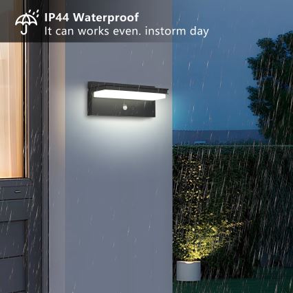 Brilagi - LED соларен стенен фенер с сензор SUN SENSE LED/10W/3,7V 4000 mAh IP44