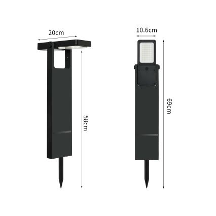 Brilagi - LED соларна лампа SUN SPIKE LED/4W/3,7V 2200 mAh IP44