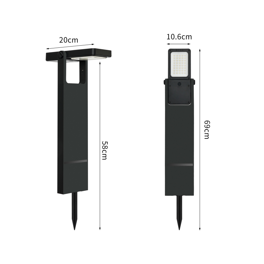 Brilagi - LED соларна лампа SUN SPIKE LED/4W/3,7V 2200 mAh IP44