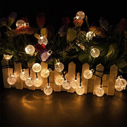 Brilagi - LED Соларни декоративни лампички BUBBLE 50xLED/8 функции 7m IP65 топло бяло 600 mAh
