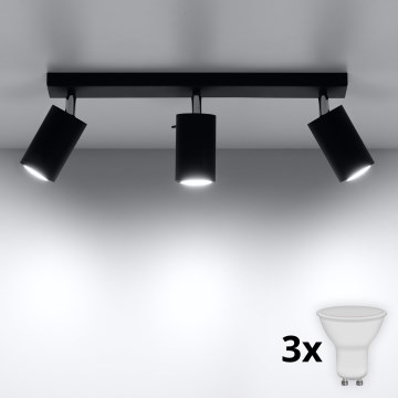 Brilagi -  LED Спот ASMUS 3xGU10/7W/230V черен