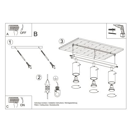 Brilagi -  LED Спот ASMUS 3xGU10/7W/230V черен