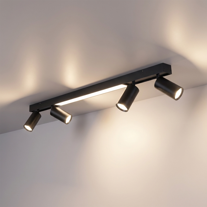 Brilagi - LED спот лампа SELE 4xGU10/30W/230V + LED/25W черна