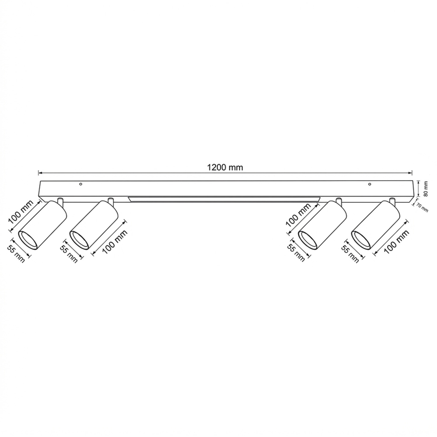 Brilagi - LED спот лампа SELE 4xGU10/30W/230V + LED/25W черна