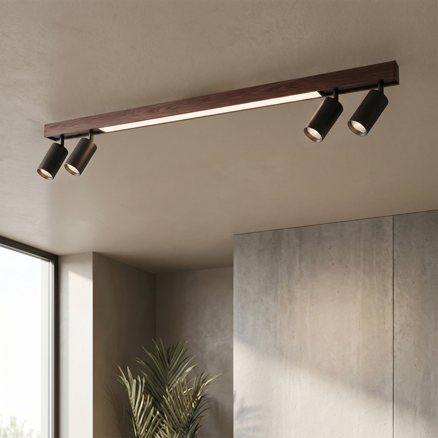 BRILAGI - LED спот SELE 4xGU10/30W/230V + LED/25W черно/декор череша