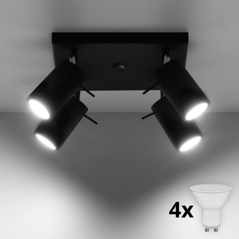 Brilagi -  LED Спот ASMUS 4xGU10/7W/230V черен