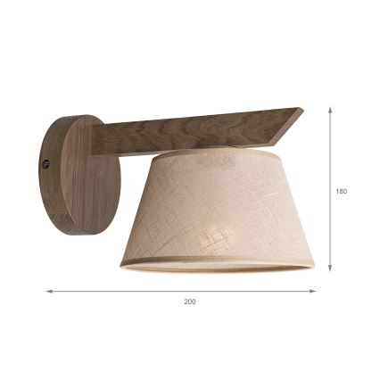 Brilagi - LED Стенно осветително тяло ANTHONY 1xE14/40W/230V дъб орех/бежово