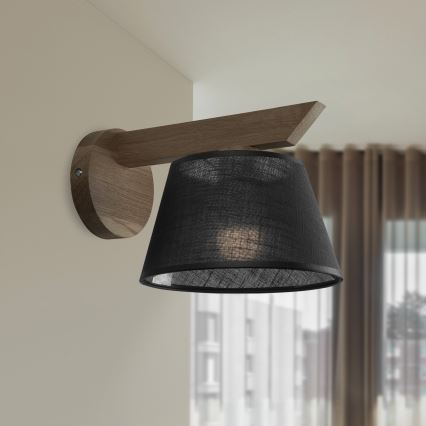 Brilagi - LED Стенно осветително тяло ANTHONY 1xE14/40W/230V дъб орех/черно